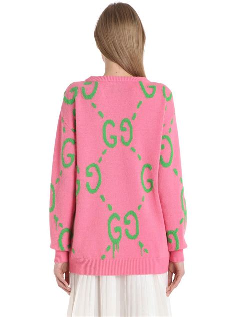 gucci sweater women pink|gucci embroidered oversized cardigan.